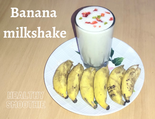 Banana Milkshake recipe | Healthy Banana Smoothie - Cookery Park