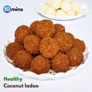 Read more about the article Coconut jaggery ladoo without condensed milk | Kobbari laddu recipe