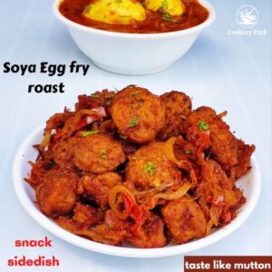 Read more about the article Soya egg fry roast | Soya chunks egg fry | Meal maker fry