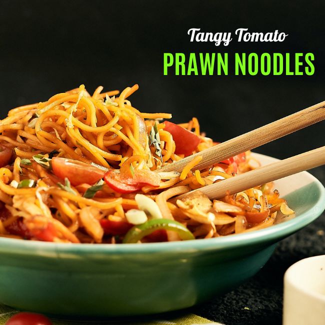 Tangy Tomato Prawn Noodles Recipe